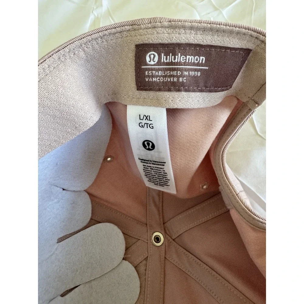 New Lululemon Unisex Classic Ball Cap Pink Sz L/XL Adjustable Soft Hat Logo - Picture 5 of 6